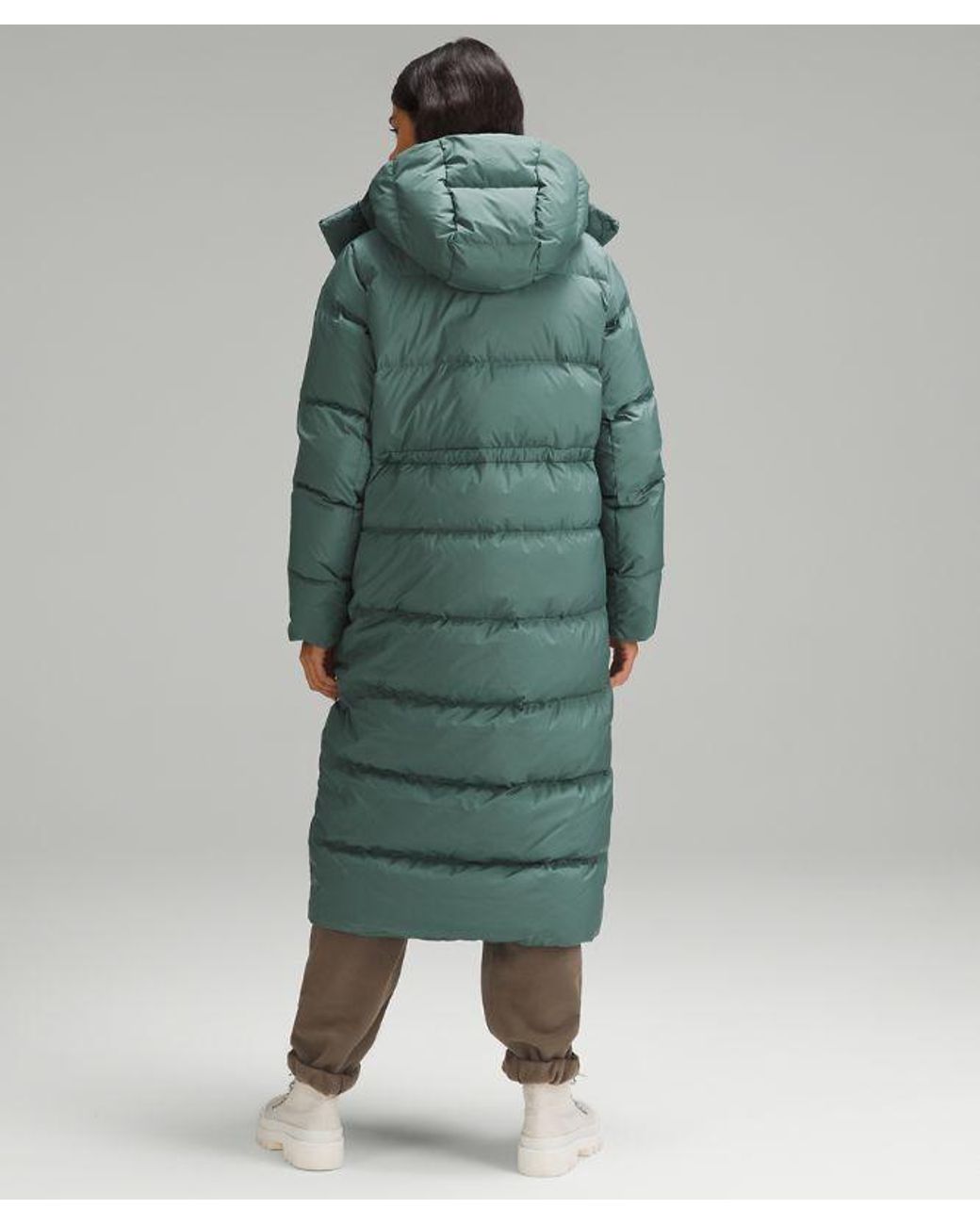 lululemon athletica Green Wunder Puff Long Jacket