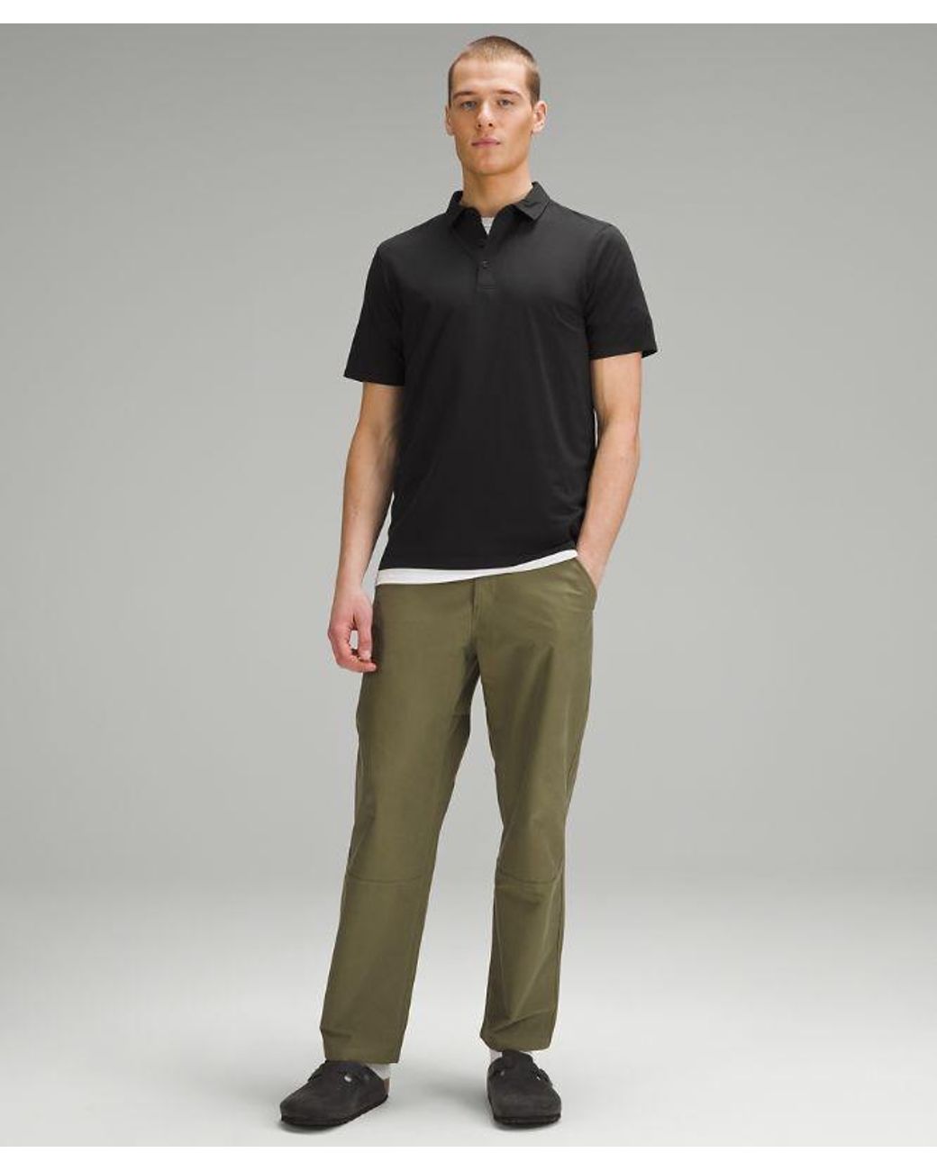 lululemon athletica Black – Evolution Short-Sleeve Polo Shirt – – Size Large for men