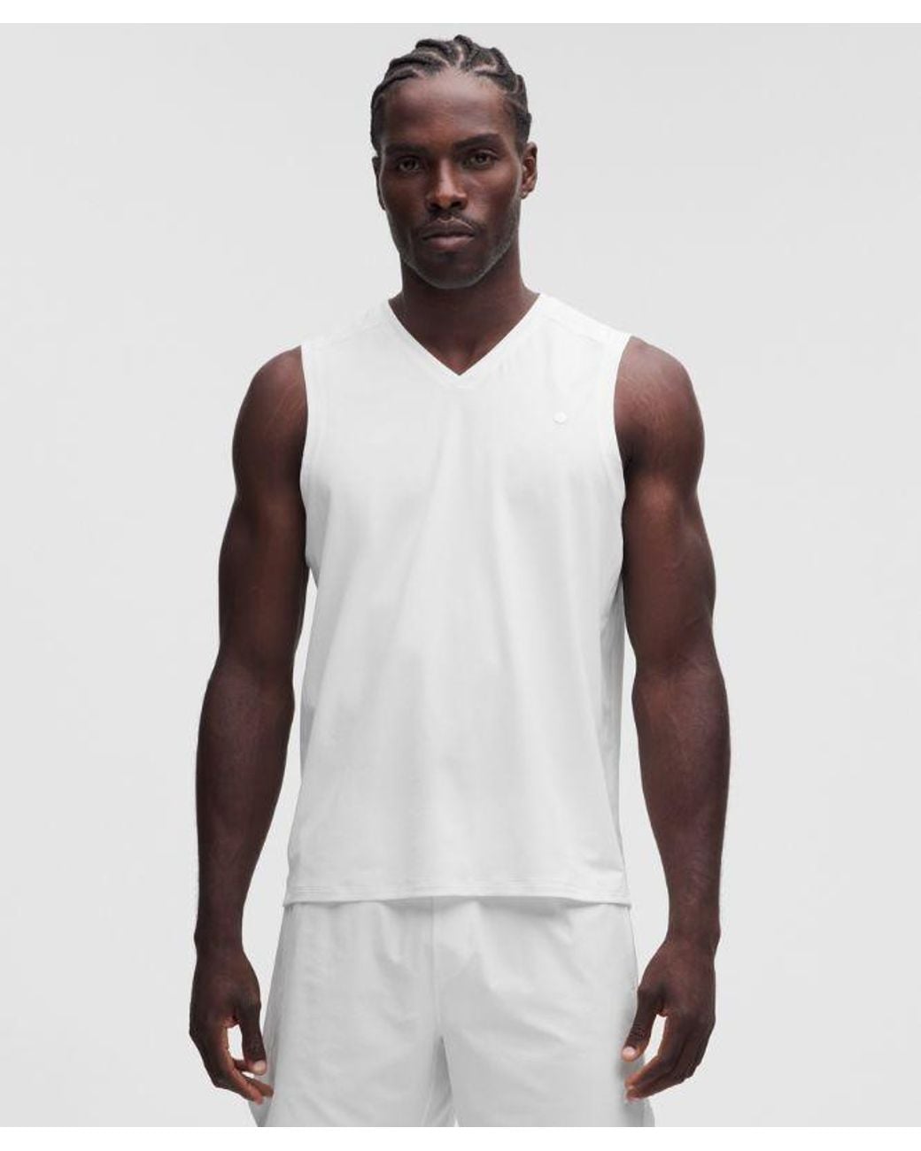 lululemon athletica White Pique Mesh-Panel Sleeveless Tennis Shirt for men