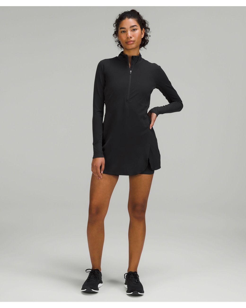 lululemon athletica Nulux Long-sleeve Tennis Dress - Color Black