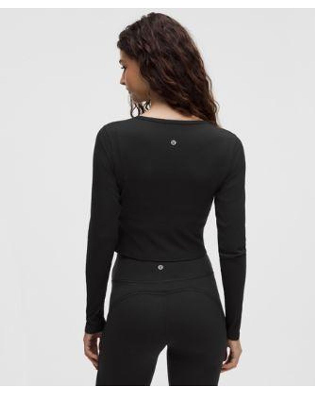 lululemon athletica Black – Nulu Ribbed Wrap-Front Long-Sleeve Shirt Heart – – Size Medium