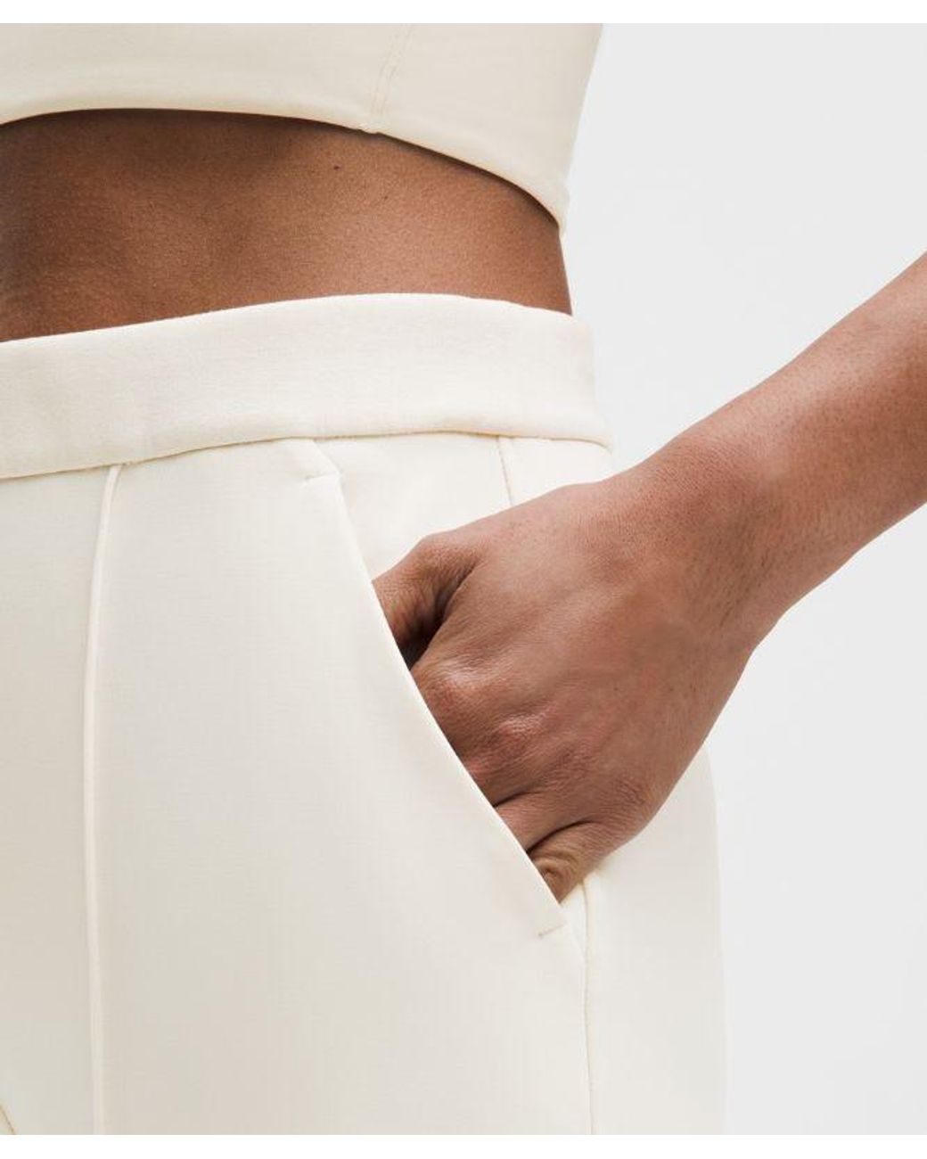 lululemon athletica White Softstreme Pintuck High-Rise Wide-Leg Pant