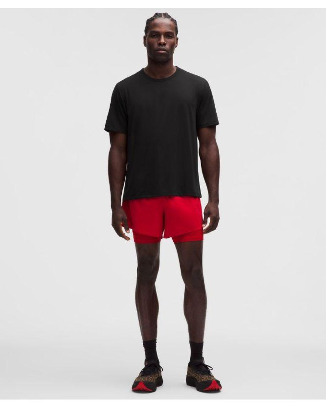 lululemon athletica Black – Mile Maker Short-Sleeve T-Shirt – – for men