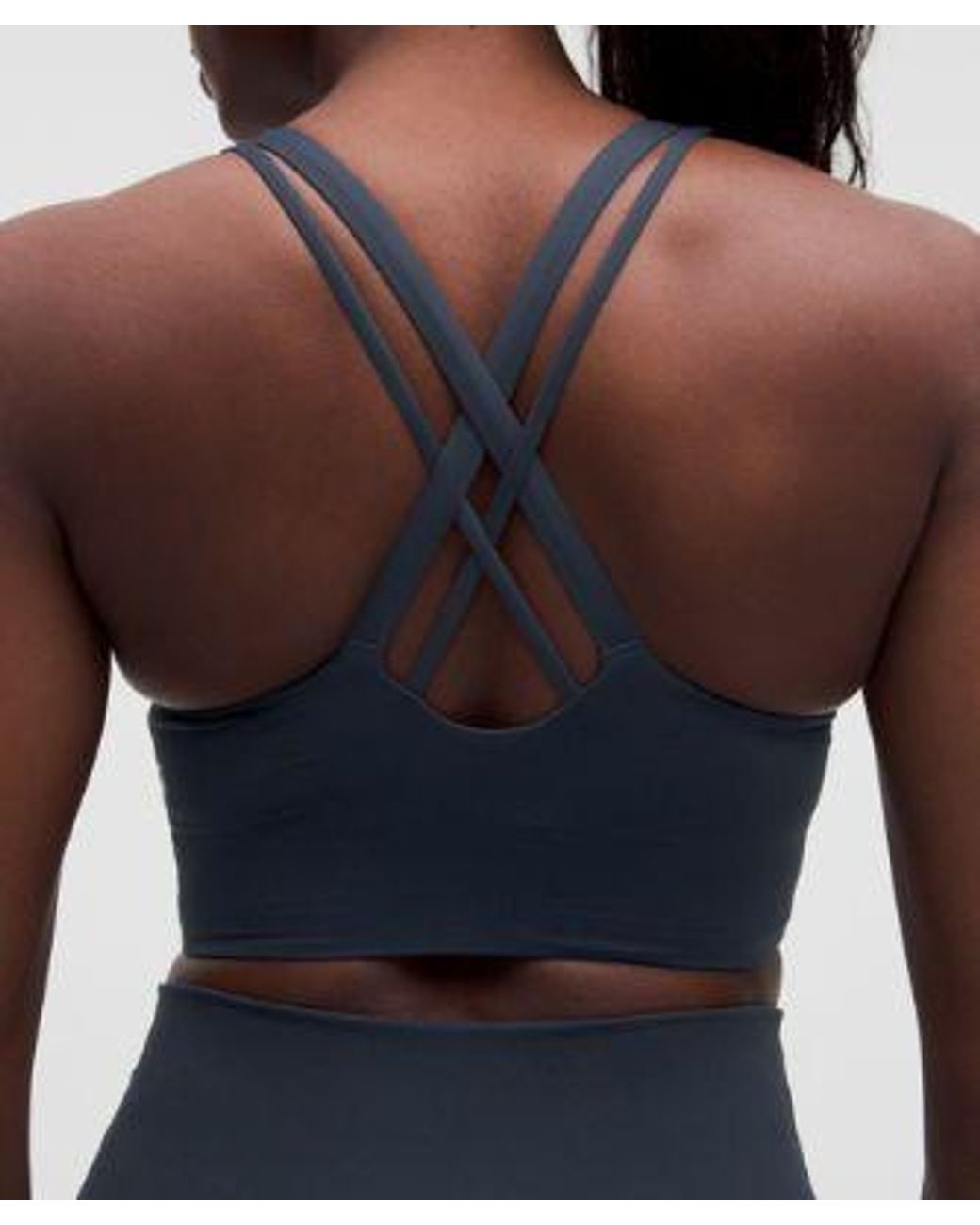 lululemon athletica Blue – Energy High-Neck Longline Sports Bra Evolve Medium Support, B-D Cups – – Size Large