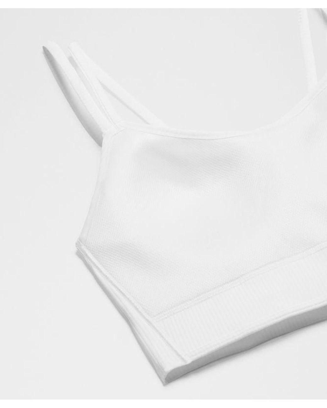 lululemon athletica White – Like A Cloud Ribbed Longline Sports Bra Light Support, B/C Cup – – Size 14