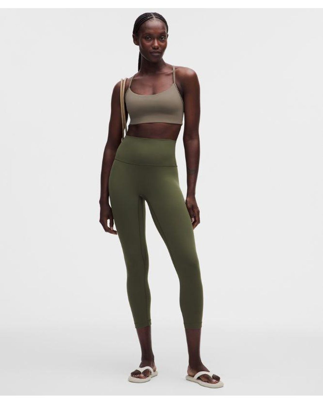lululemon athletica Green – Flow Y Sports Bra Light Support, A/B Cup Design – – Size Large