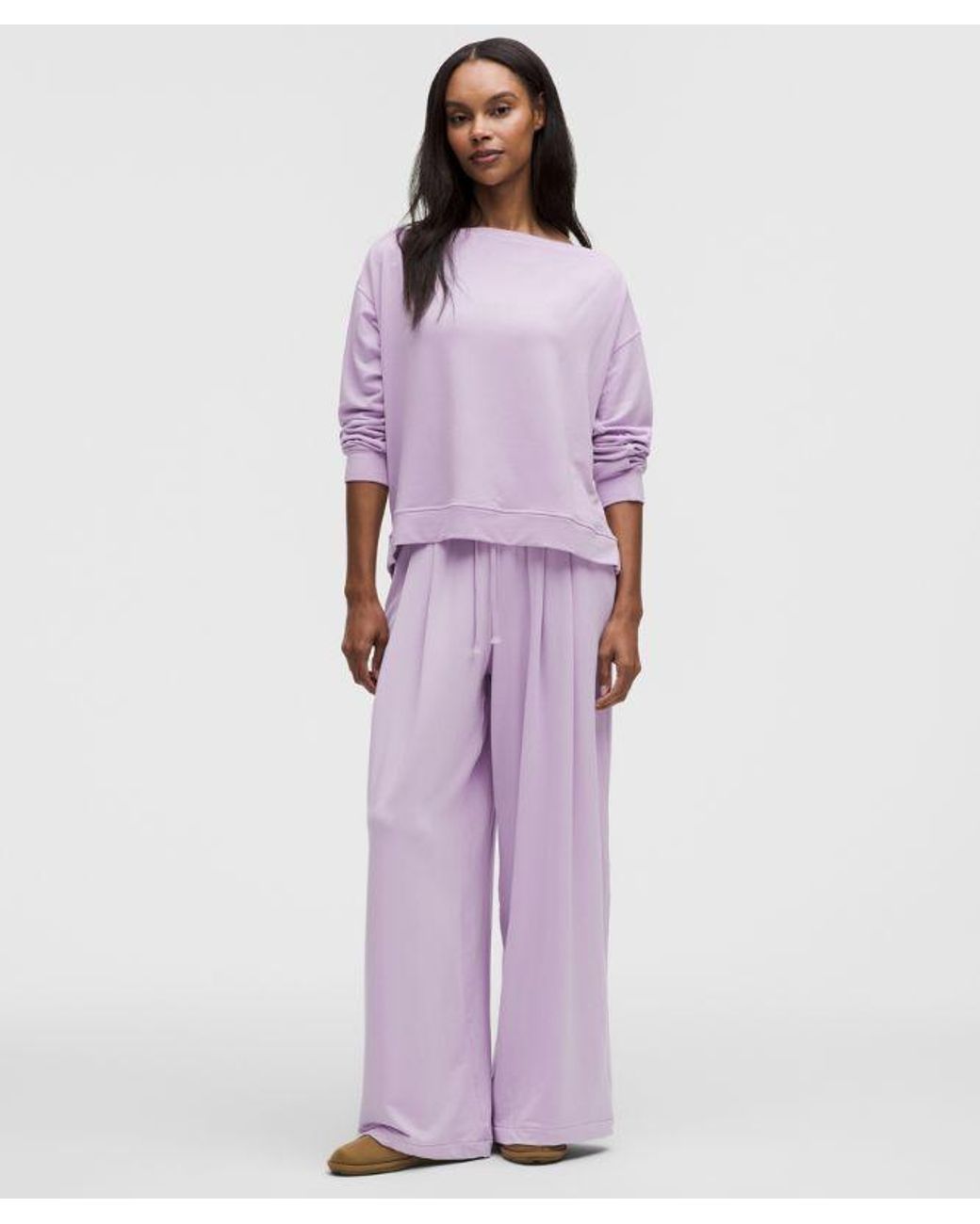 lululemon athletica Purple – Becalm Oversized Boatneck Long-Sleeve Shirt – – Size Medium