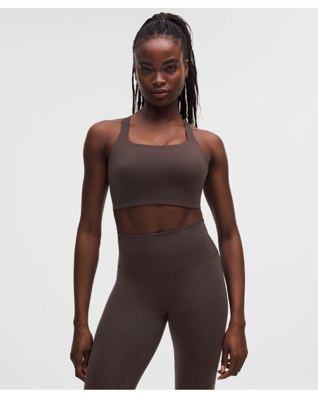 lululemon athletica Brown Ultralu Square-Neck Workout Bra
