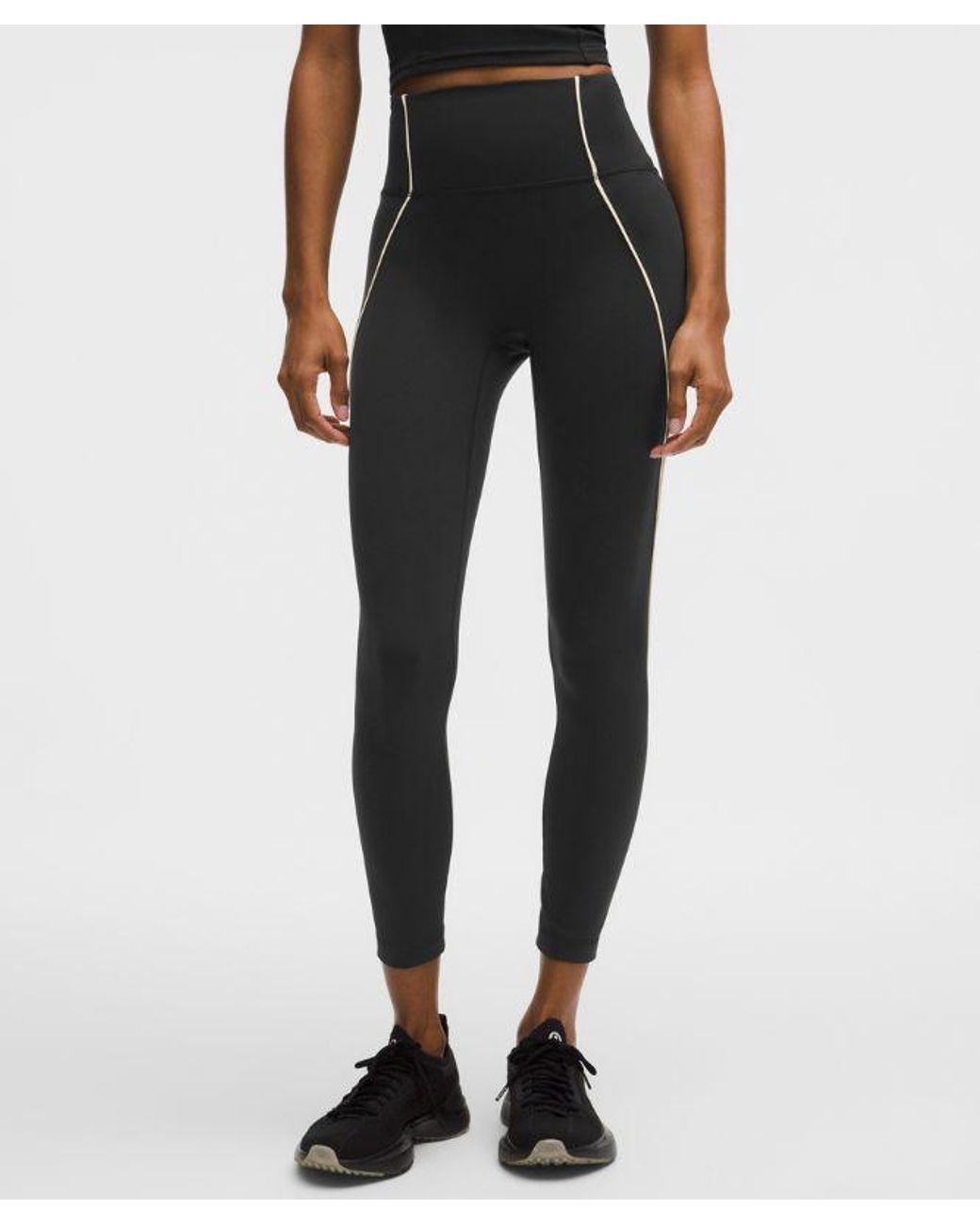 lululemon athletica Black Wunder Train No-Line Piped High-Rise Tight 25"