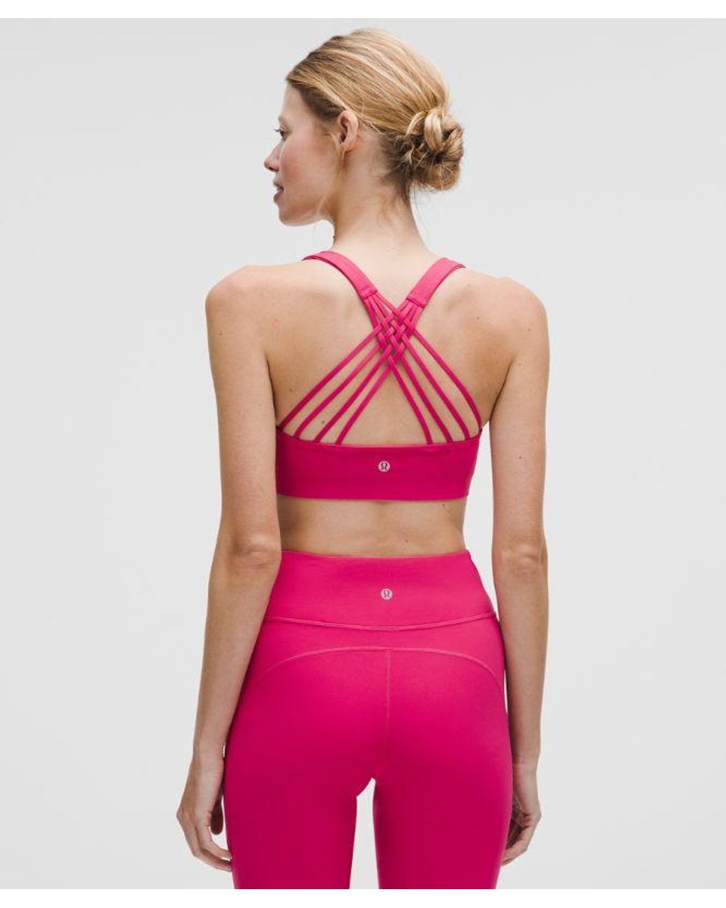 lululemon athletica Pink – Flexyflex Strappy Yoga Sports Bra Light Support, A-C Cups – – Size Large/Xl