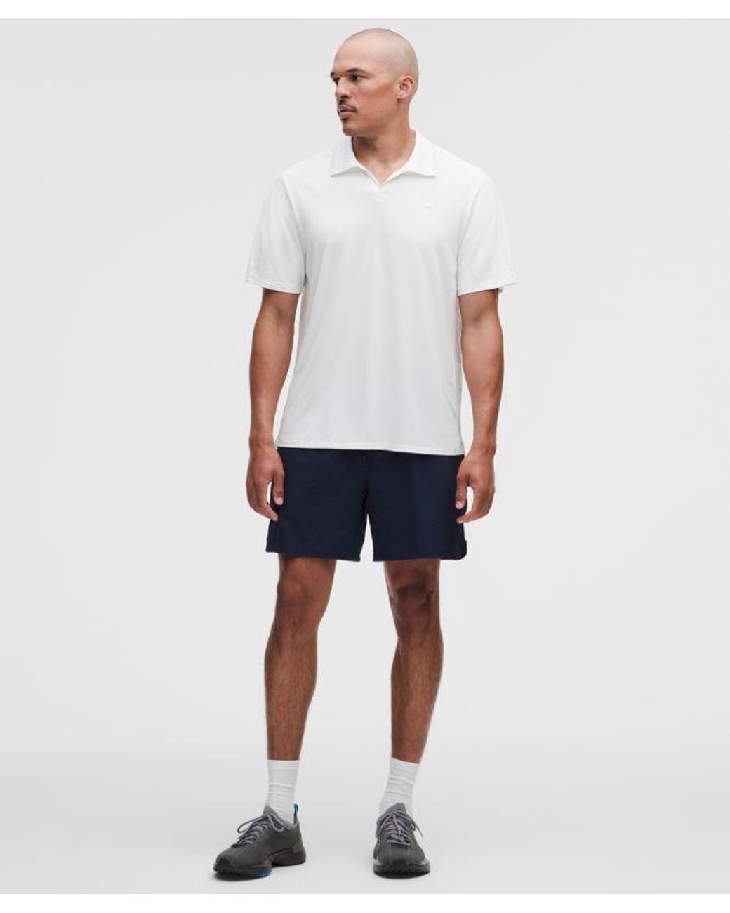 lululemon athletica White Mesh Panelled Tennis Polo Shirt for men