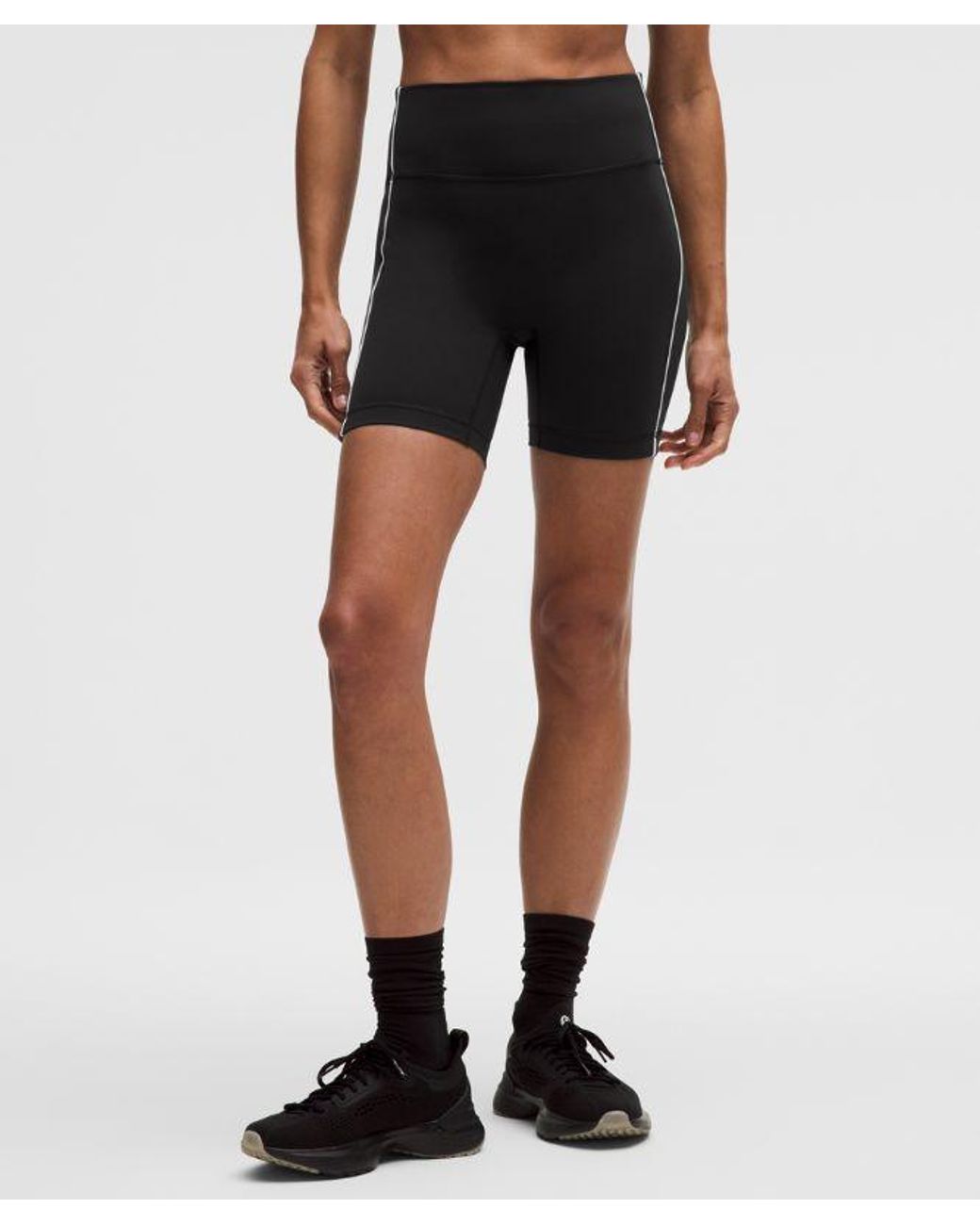 lululemon athletica Black Wunder Train No-Line Piped High-Rise Short 6"