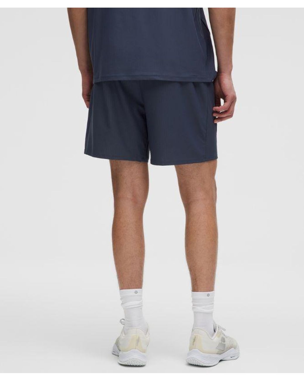 lululemon athletica Blue Striped Mesh Tennis Short 7" for men
