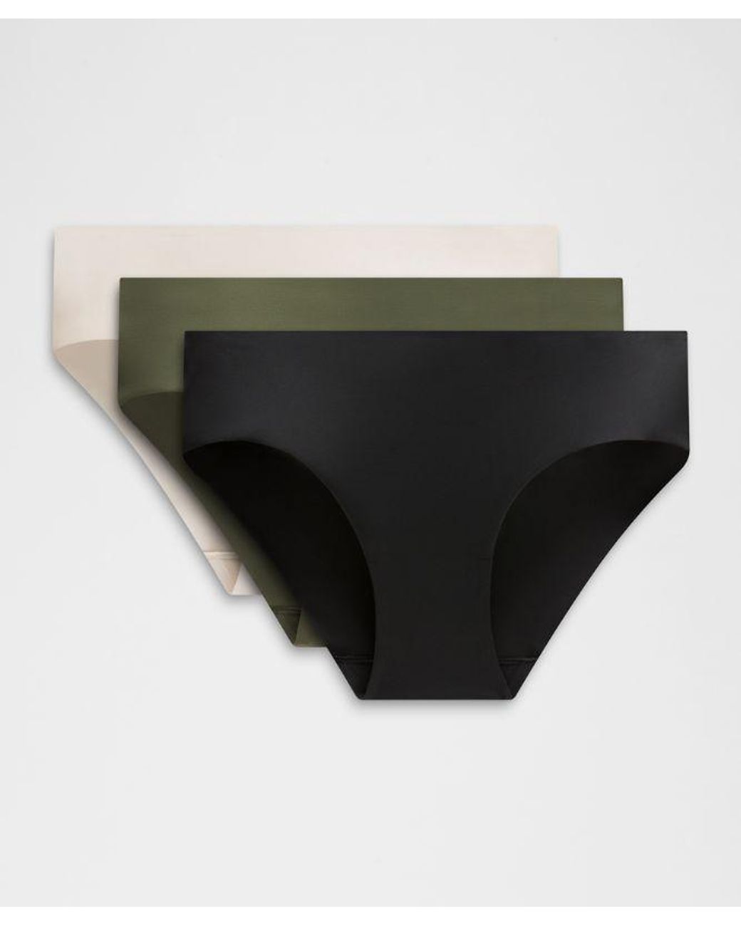 lululemon athletica Black – Invisiwear Mid-Rise Bikini Underwear 3 Pack – – Size Large