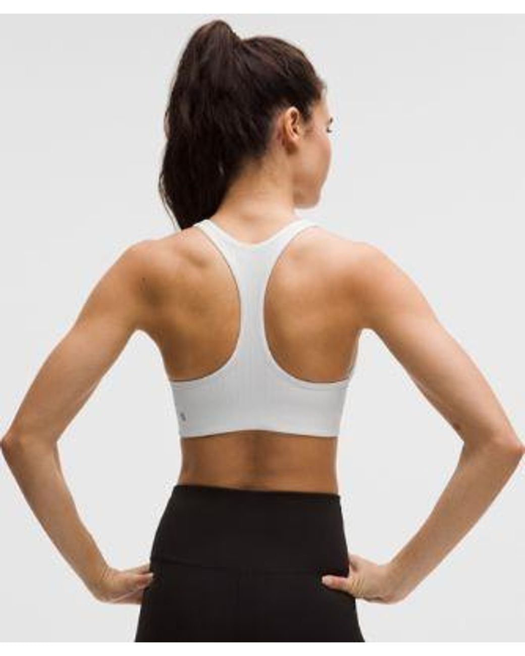 lululemon athletica Black – All-Time Hero Ribbed Sports Bra Medium Support, B/C Cup – – Size Large