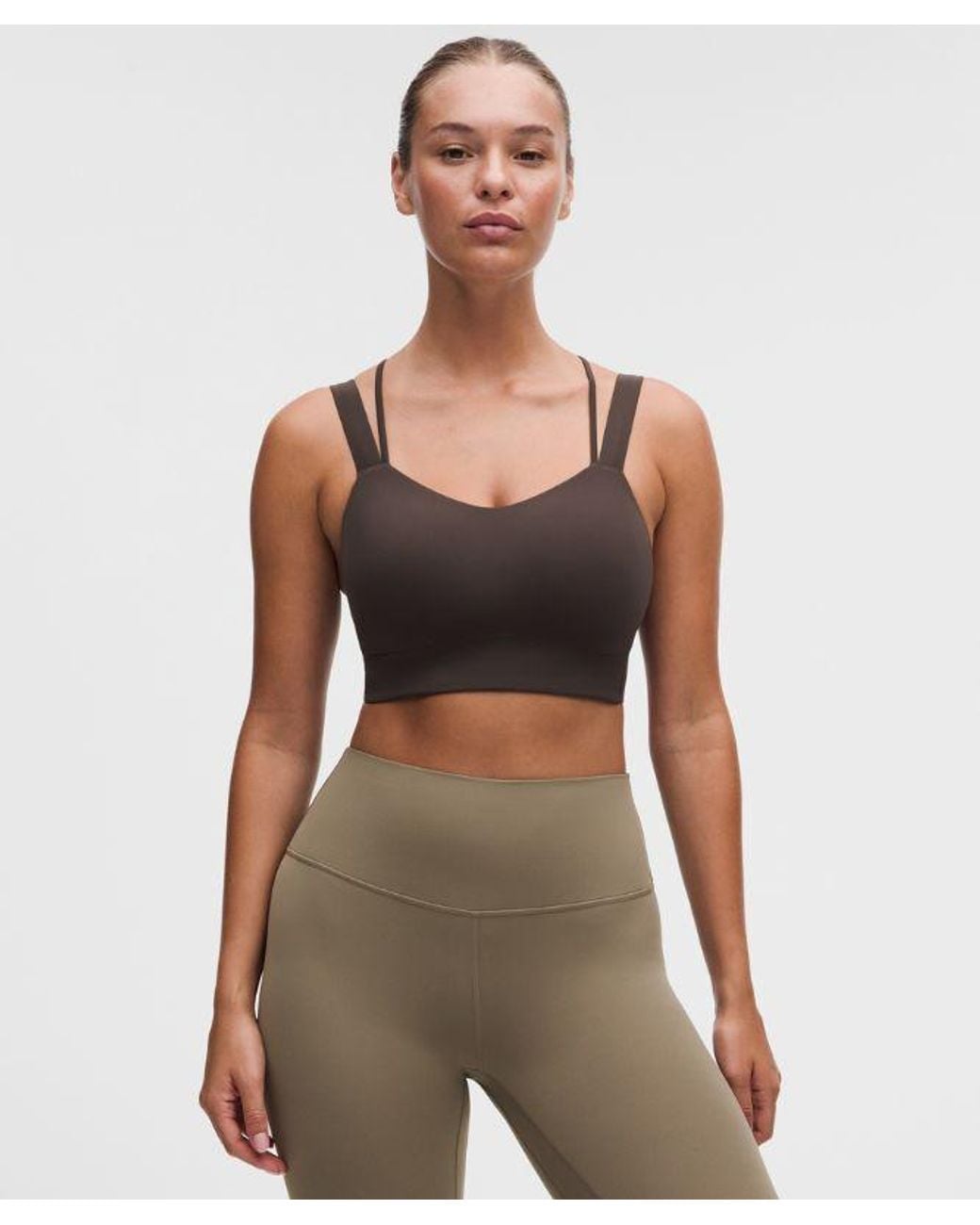 lululemon athletica Green – Like A Cloud Longline Sports Bra Light Support, D/Dd Cup – – Size 14
