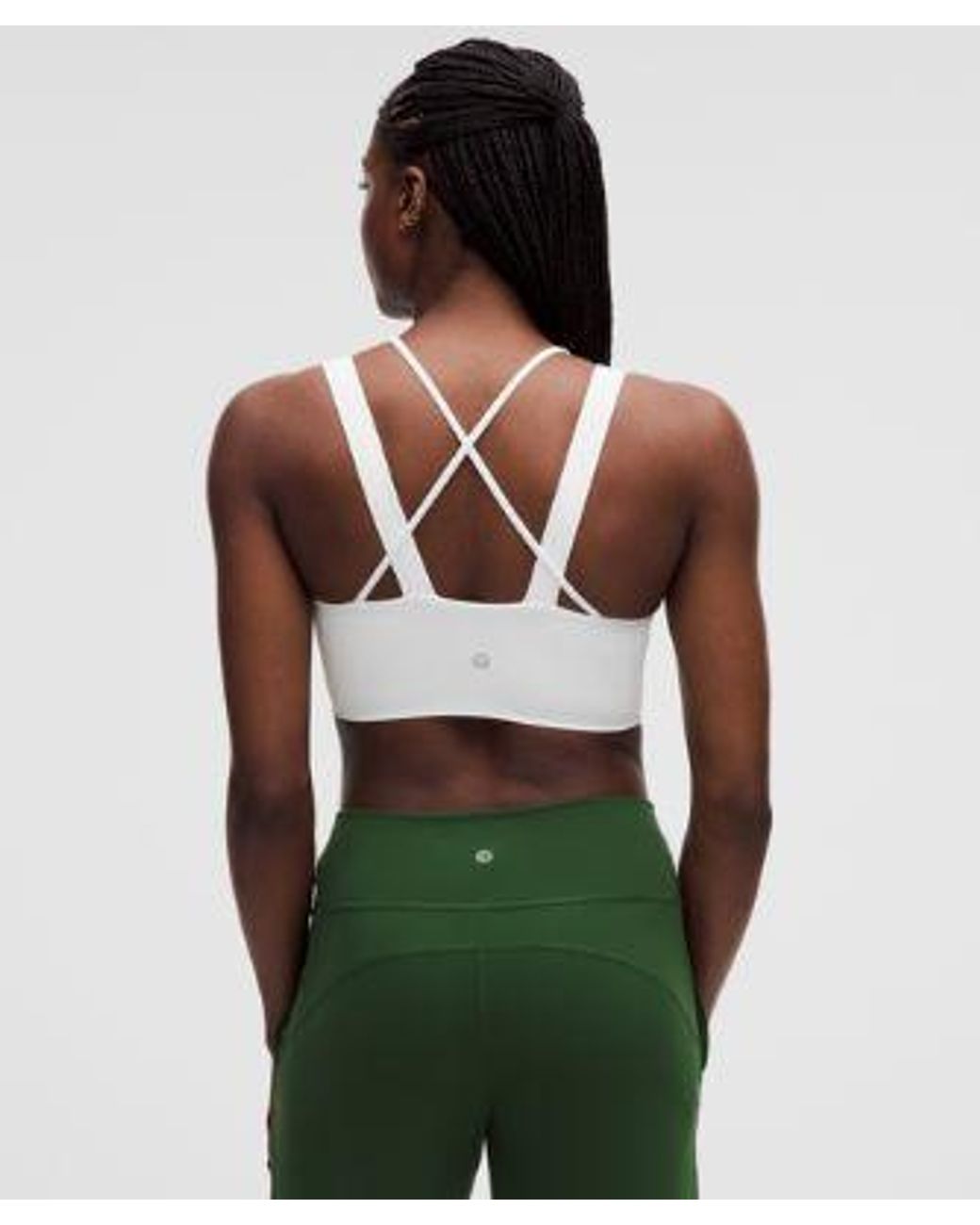 lululemon athletica Green – Like A Cloud Ribbed Longline Sports Bra Light Support, D/Dd Cup – – Size 14