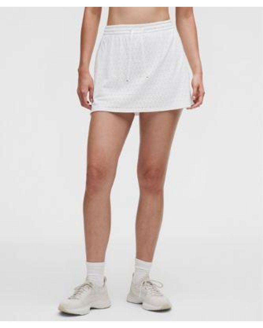 lululemon athletica White – Ace Advantage High-Rise Knit Mesh Tennis Skirt – – Size Large