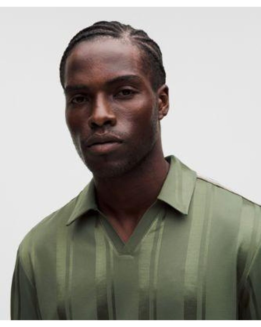 lululemon athletica Green – Knit Stripe Rugby Shirt – – Size Large for men