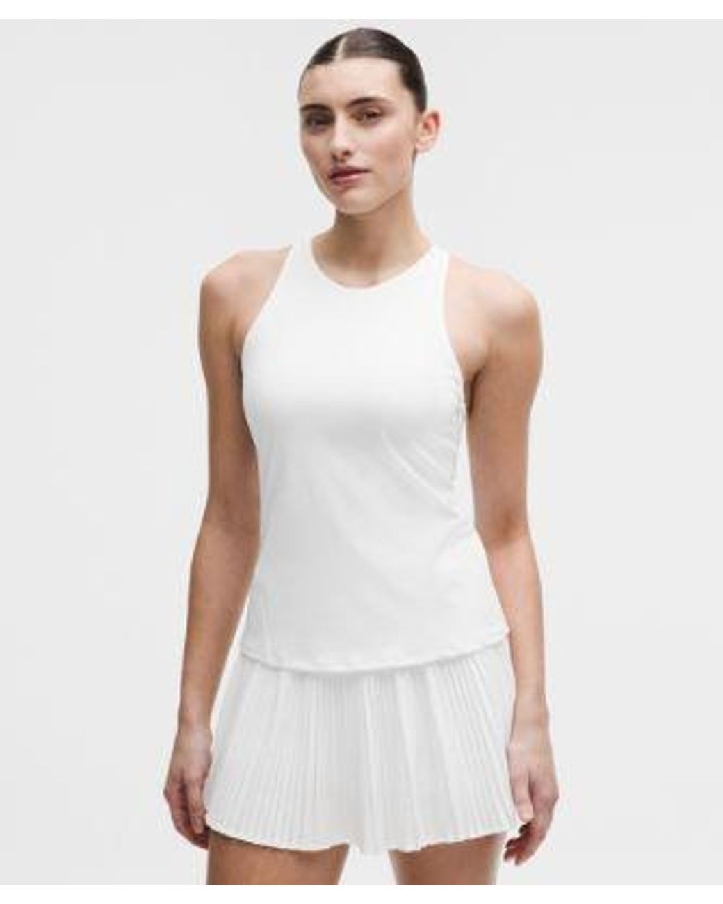 lululemon athletica White – Racerback High-Neck Tennis Tank Top B/C Cup – – Size Large