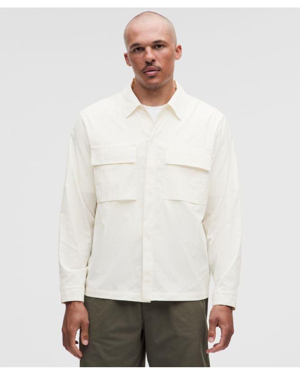 lululemon athletica White Unshaken Long-Sleeve Collared Shirt for men