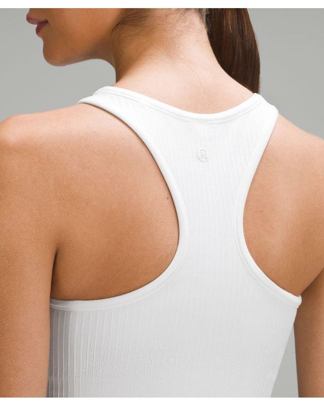 lululemon athletica Gray – Ebb To Street Cropped Racerback Tank Top Light Support, B/C Cup – – Size 14