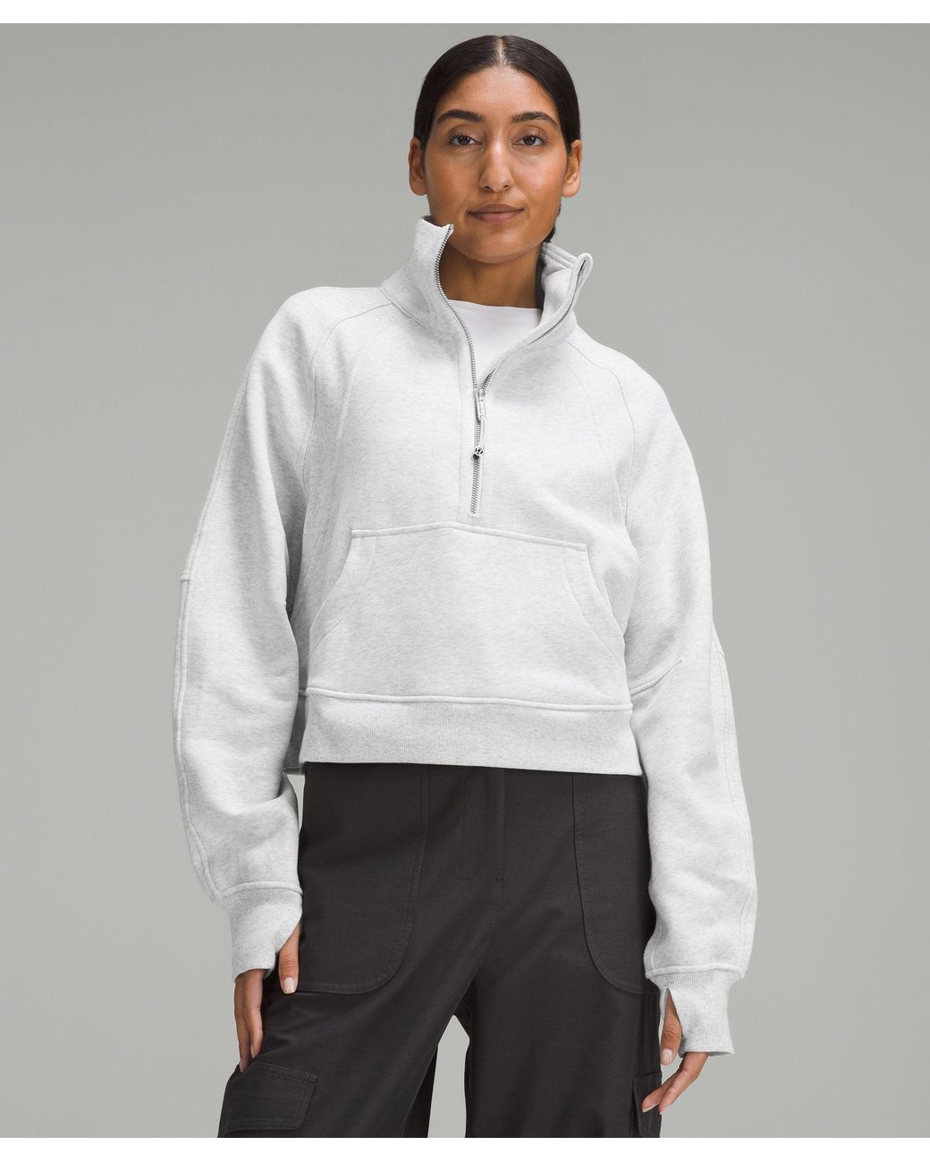 lululemon athletica Scuba Oversized Funnel-neck Half Zip Sweatshirt - Color  Light Grey/grey - Size M/l in Grey