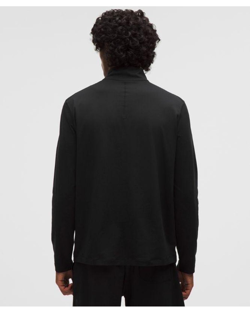 lululemon athletica Black – Soft Jersey Half Zip Long-Sleeve Top – – Size Large for men
