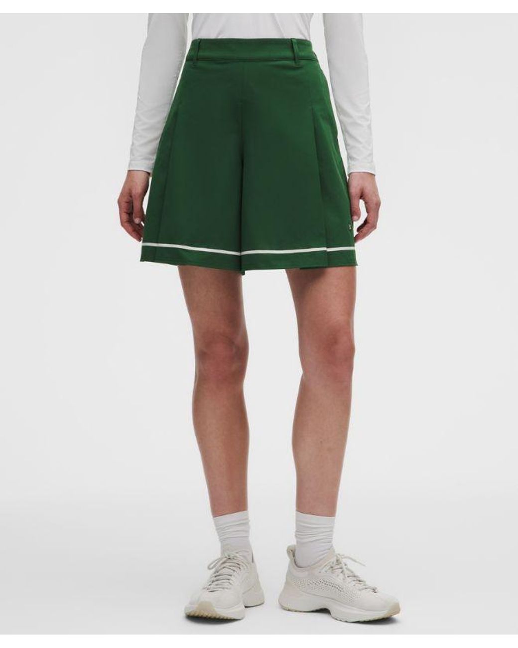 lululemon athletica Green – Box-Pleat High-Rise Golf Shorts – 7" – – Size 28