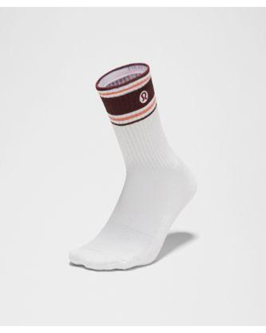 lululemon athletica White – Daily Essential Crew Socks Retro Stripe – – Size Large