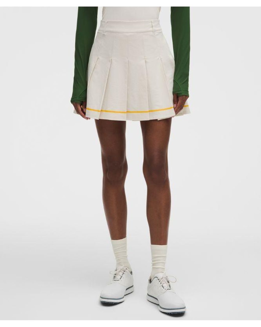 lululemon athletica White – Box-Pleat High-Rise A-Line Golf Skirt – – Size 28