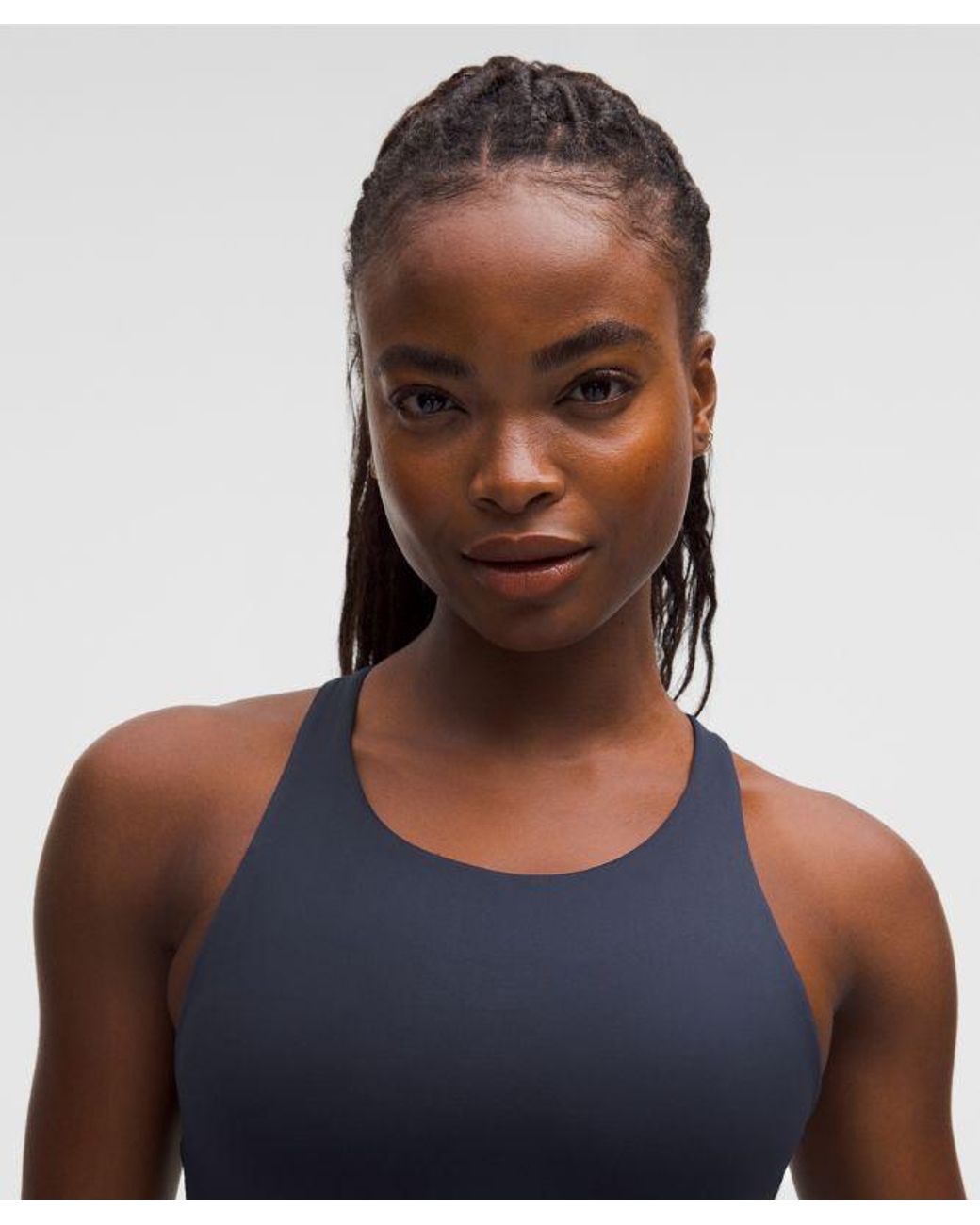 lululemon athletica Blue – Energy High-Neck Longline Sports Bra Evolve Medium Support, B-D Cups – – Size Large
