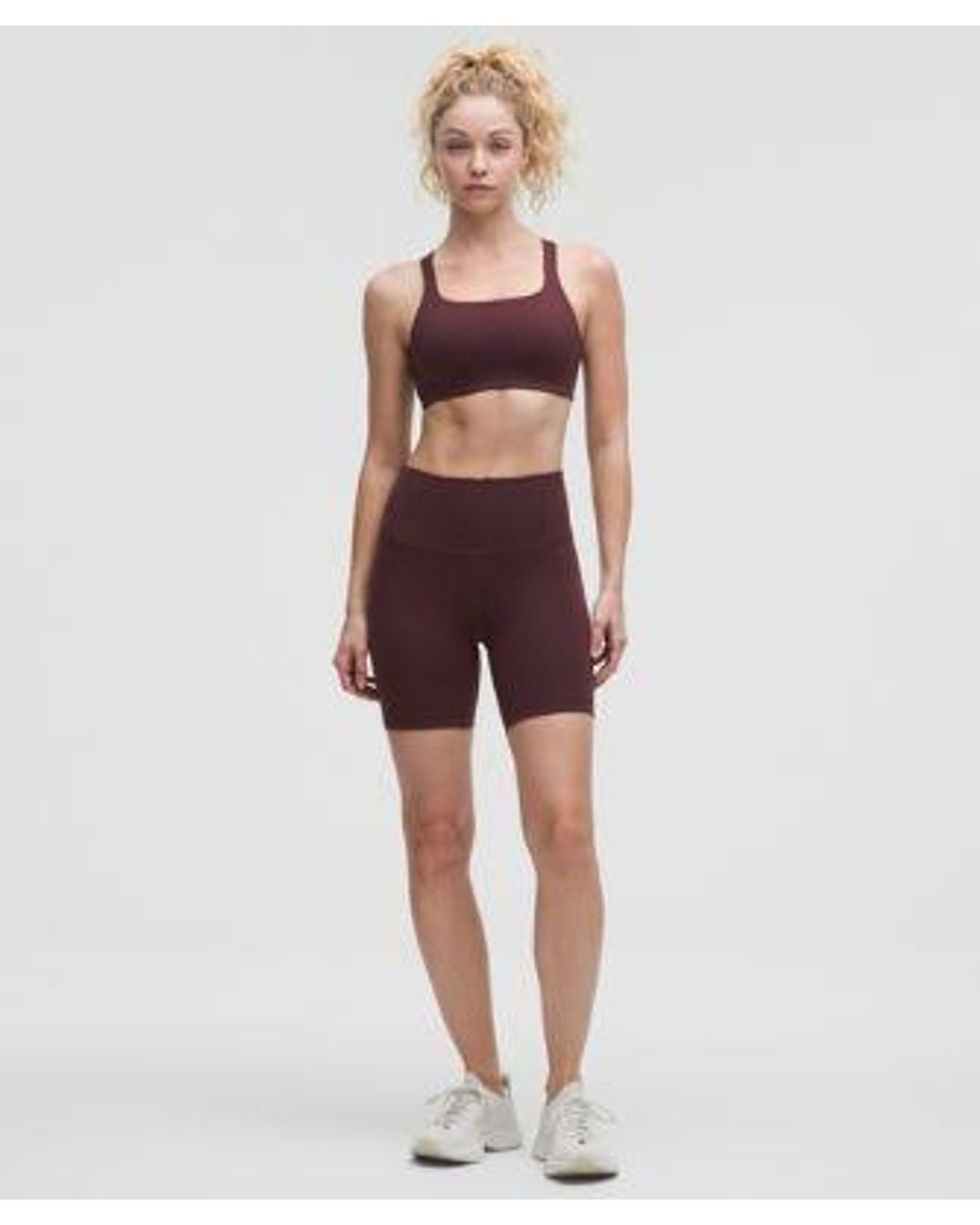 lululemon athletica Red Ultralu Square-Neck Workout Bra Medium Support, B/C Cup