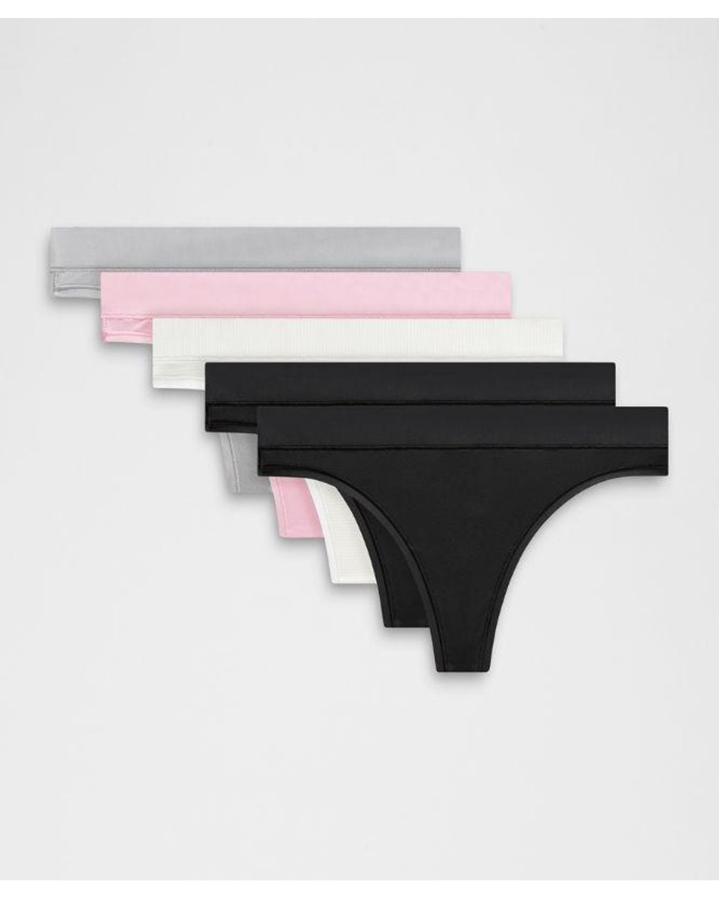lululemon athletica Black – Underease Mid-Rise Thong Underwear 5 Pack – – Size Large