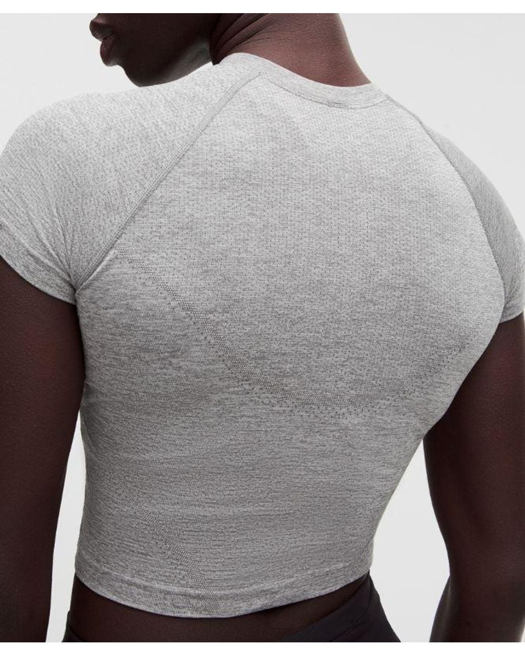 lululemon athletica Gray Swiftly Tech Cropped Short-Sleeve Shirt 2