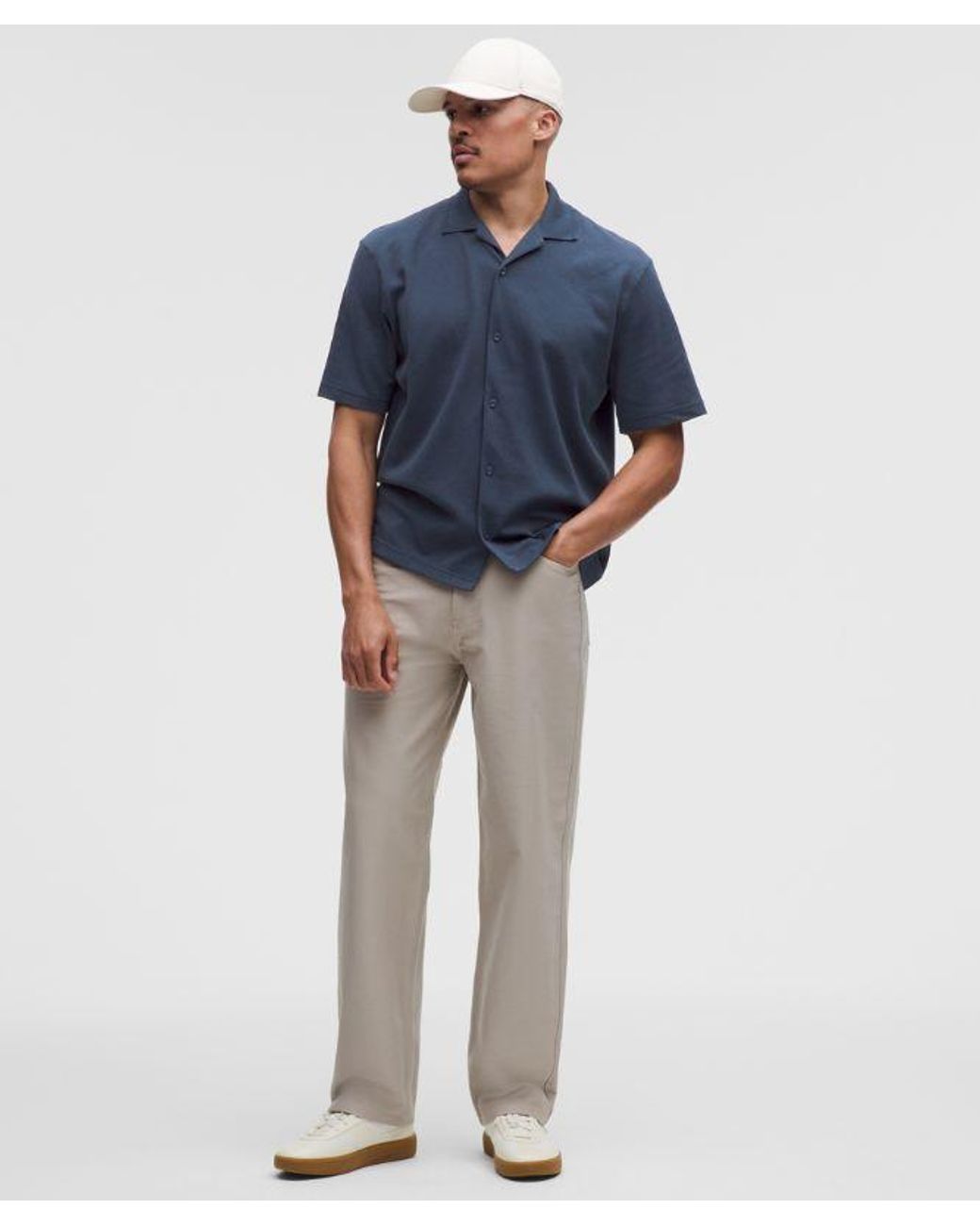 lululemon athletica Blue – Pique-Performer Camp-Collar-Shirt – – Size Large for men