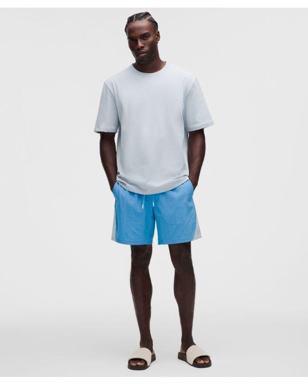 lululemon athletica Blue Crinkle Nylon Swim Short 7" for men