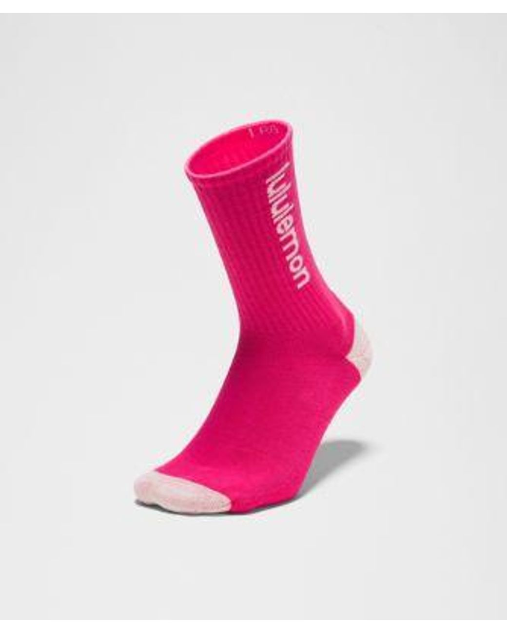 lululemon athletica Pink – Daily Essential Crew Socks Wordmark 3 Pack – – Size Large