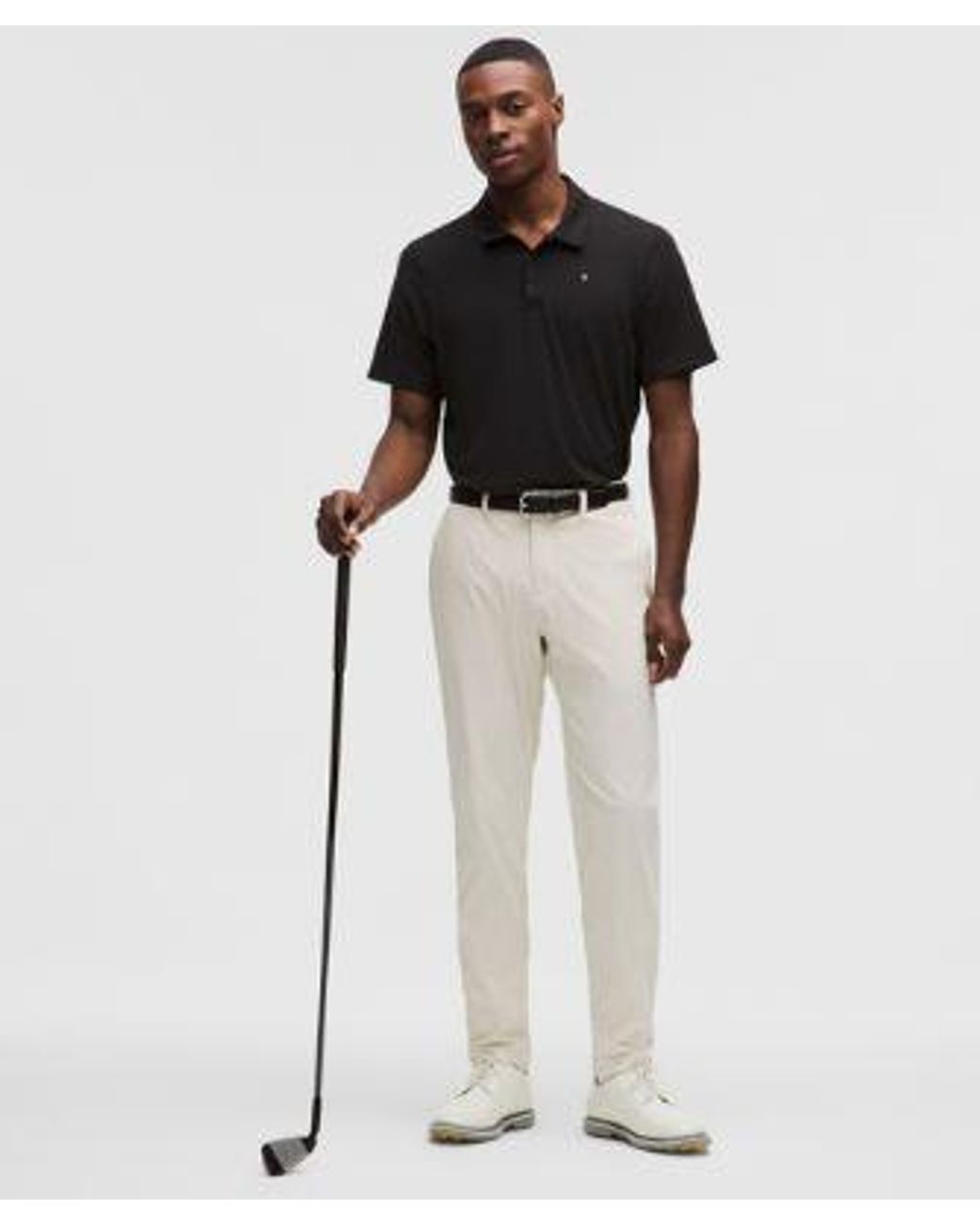 lululemon athletica Black – Logo Sport Polo Short-Sleeve – – Size Large for men
