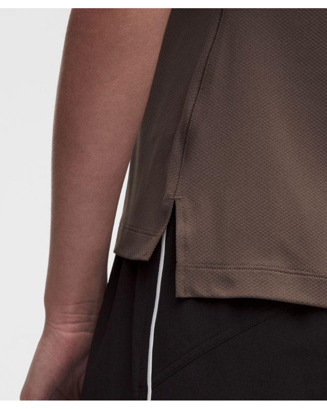 lululemon athletica Brown Quick-Dry Short-Sleeve Polo Shirt Straight Hem