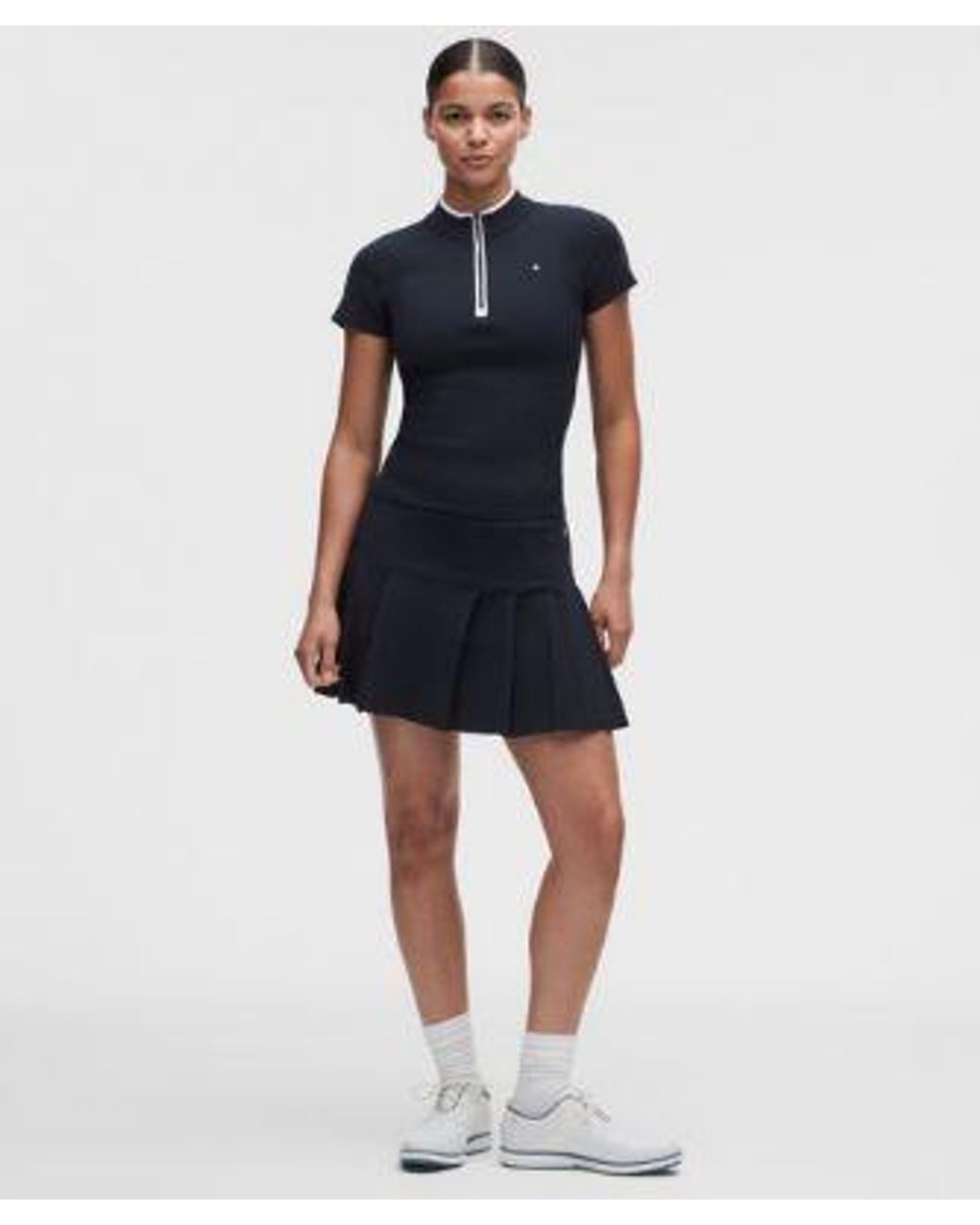 lululemon athletica Blue – Knit Golf Mockneck Short-Sleeve Shirt – – Size Large