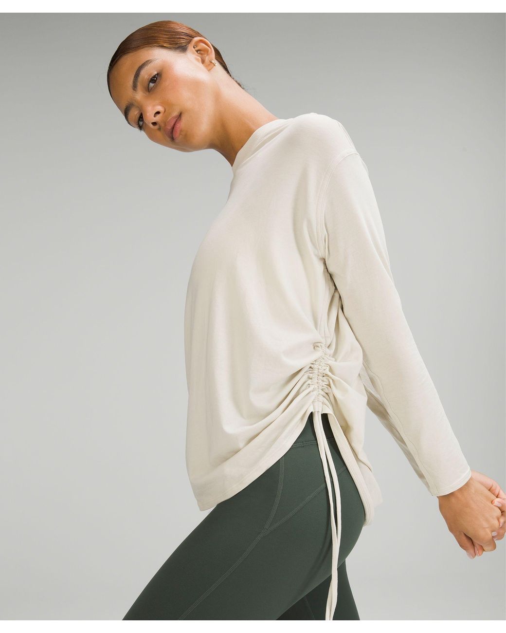 lululemon Pima Cotton Side-cinch Long Sleeve Shirt in White