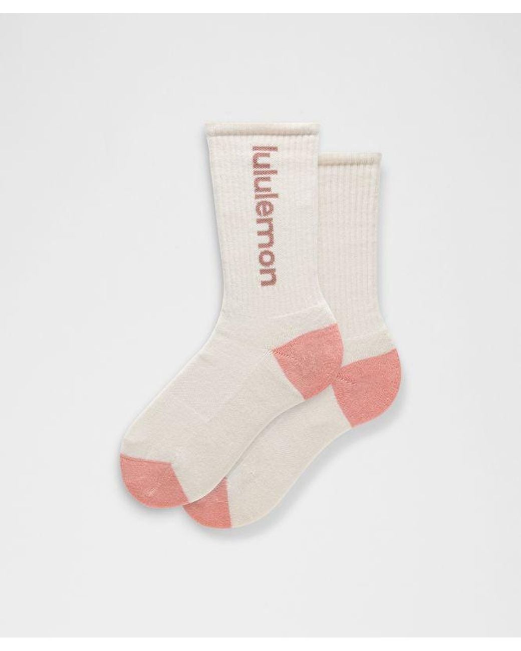 lululemon athletica Pink – Daily Essential Crew Socks Wordmark – – Size Large