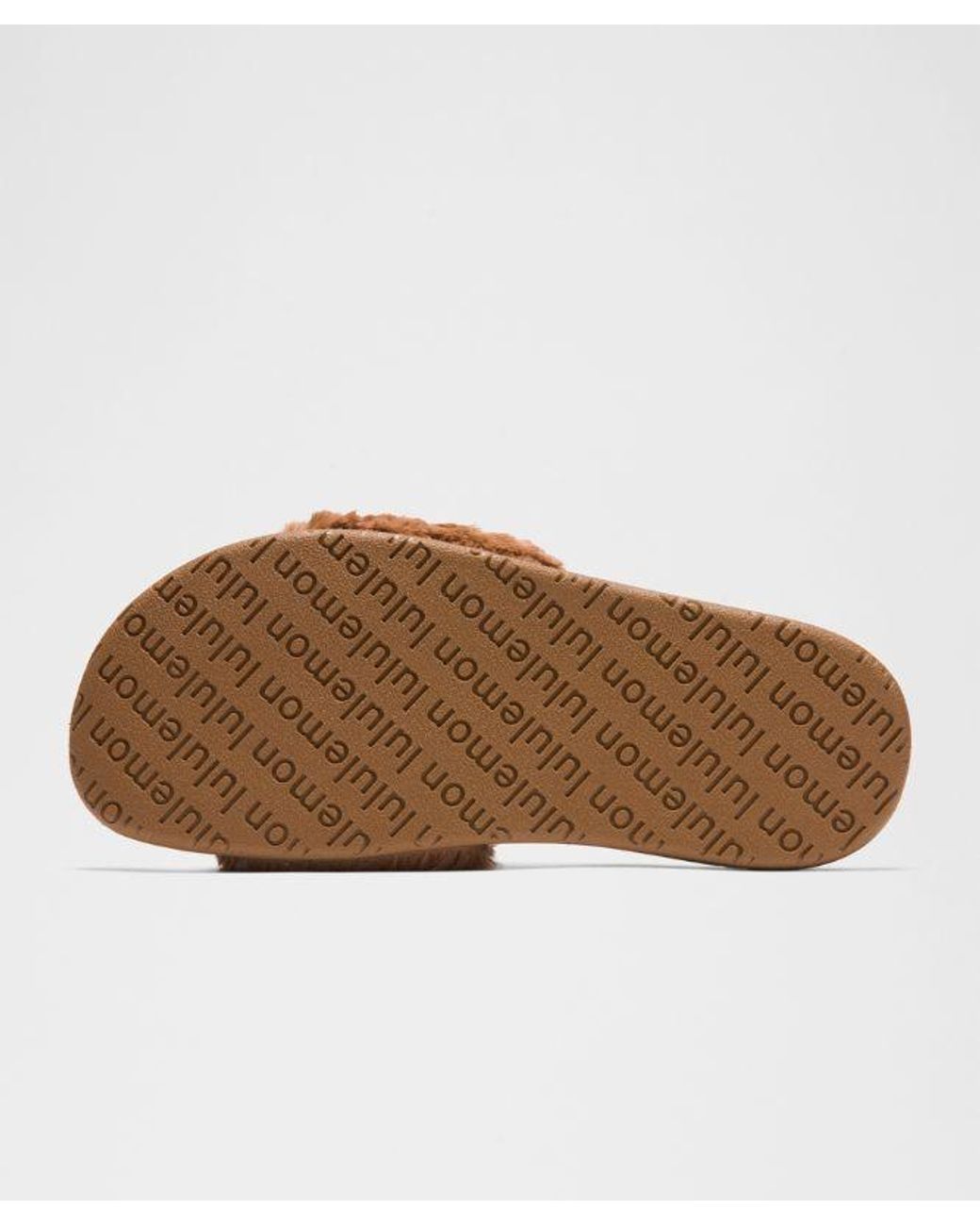 lululemon athletica Natural – Restfeel Faux Fur Slides – – Size 14