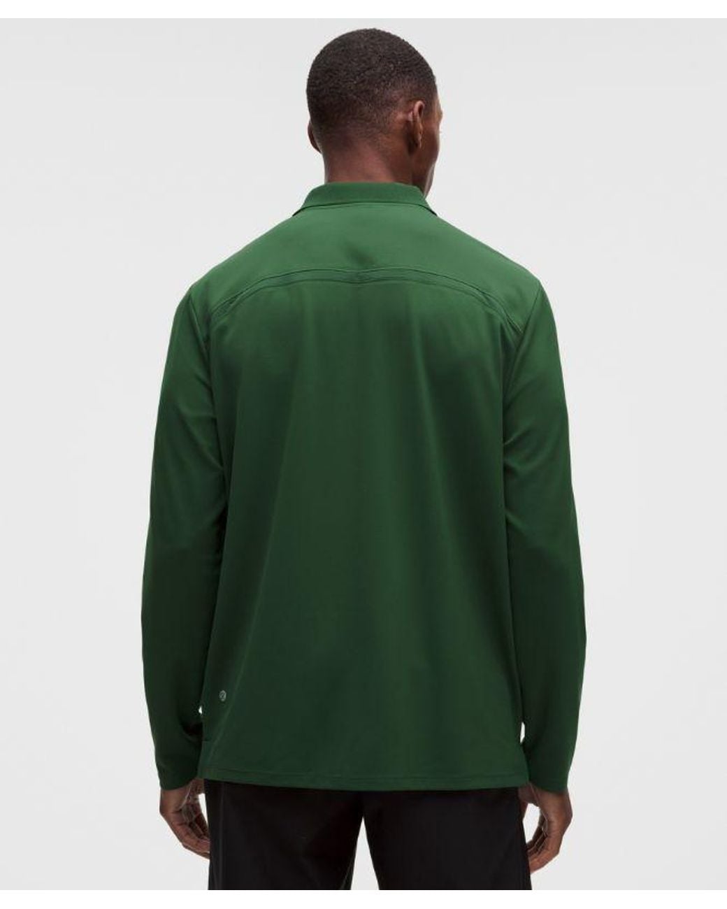 lululemon athletica Green – Showzero Classic-Fit Long-Sleeve Polo Shirt Mesh Panel – – Size Large for men