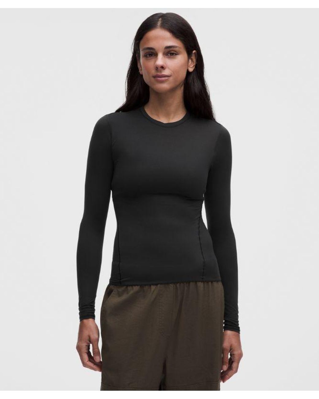 lululemon athletica Black Wundermost Ultra-Soft Nulu Crewneck Long-Sleeve Shirt