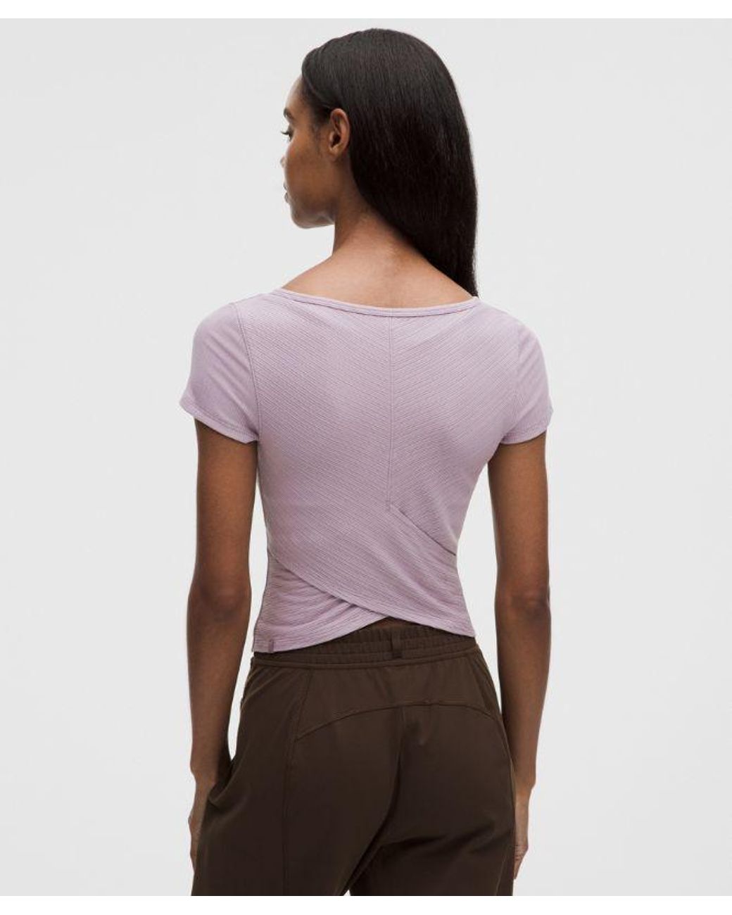 lululemon athletica Purple – Hold Tight Micro-Rib Cross-Back T-Shirt – /Pastel – Size 14