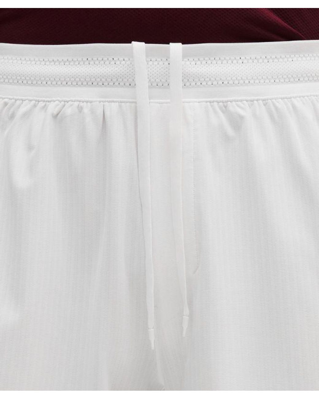 lululemon athletica White Striped Mesh Tennis Short 5" for men
