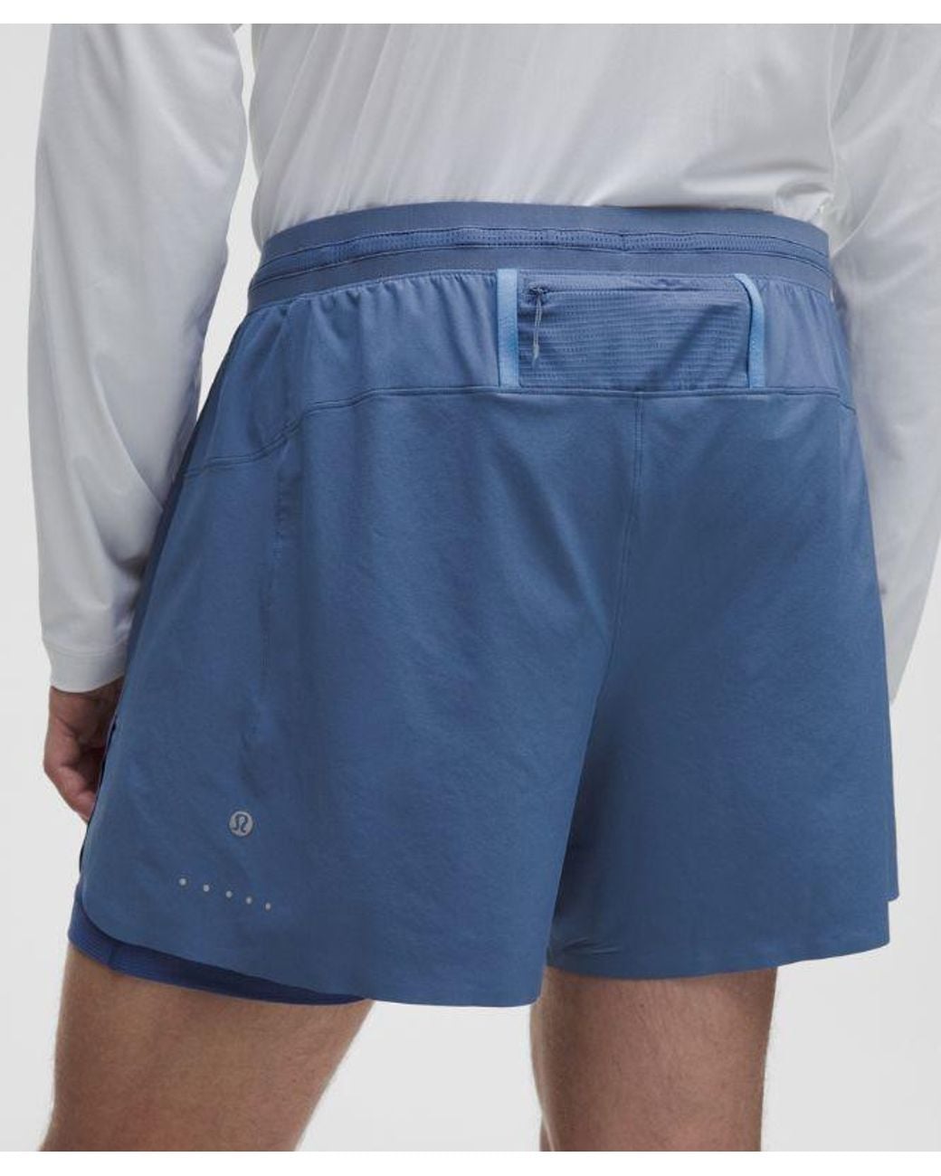 lululemon athletica Blue – X Geoff Mcfetridge Fast And Free Lined Running Shorts – 5" – – Size Large for men