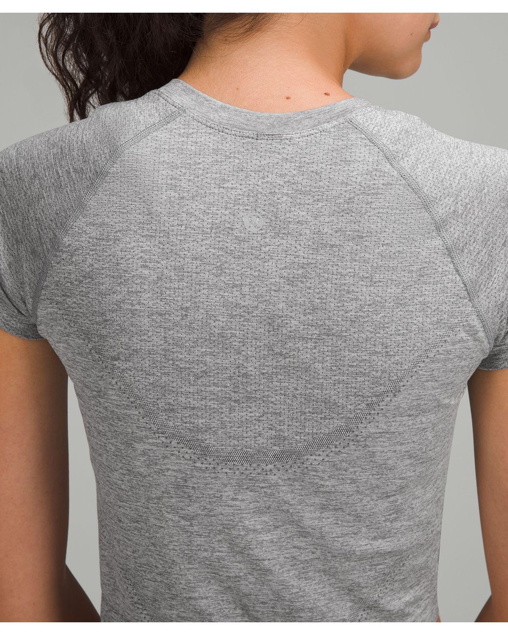 lululemon Swiftly Tech Cropped Short-Sleeve Shirt 2 in Gray | Lyst